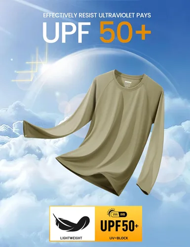 Miniatura 162 de MAGCOMSEN Camisas de manga larga para hombre, protección solar UPF 50+, camisetas atléticas para senderismo, correr, entrenamiento, protección