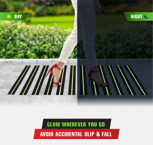 Miniatura 4 de Chesk Cinta de agarre para escaleras – Cinta de agarre negra que brilla en la oscuridad de 2 pulgadas x 30 pies – Peldaños de escalera adhesiva