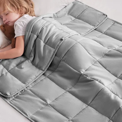 Miniatura 20 de anfie - Manta con peso para niños (40 x 60 pulgadas, 7 libras), ultrasuave y acogedora, refrescante, lavable a máquina, beige