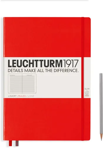 Miniatura 44 de LEUCHTTURM1917 - Cuaderno de tapa dura Master Slim A4+ - 123 páginas numeradas para escritura y diario (salvia, a rayas)