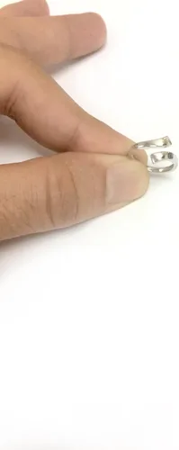 Miniatura 4 de Anillo de dedo ajustable de plata de ley con puntas abiertas por paso, Metal, Sin piedras preciosas