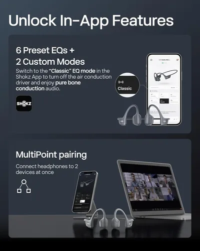 Miniatura 9 de SHOKZ OpenRun Pro 2 - Auriculares de conducción ósea, auriculares deportivos inalámbricos Bluetooth de oreja abierta para correr, entrenamientos