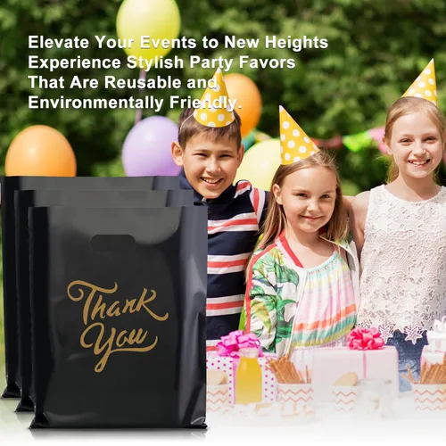 Miniatura 5 de Gute paquete de 100 bolsas para mercancía con texto "Thank You" - extra gruesas 2,36 mil al por mayor al por menor para venta al por menor