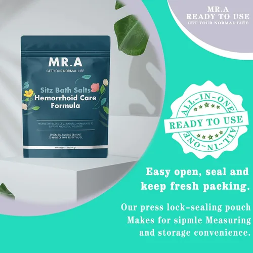 Miniatura 5 de Baño de asiento para hemorroides, 23 ingredientes de grado premium, fórmula avanzada de tratamiento de hemorroides, sal de Epsom, sal del mar