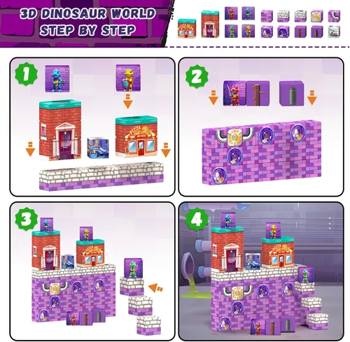 Miniatura 7 de 48 bloques magnéticos, rellenos para medias navideñas para niños, regalos ideales para edades de 3, 4, 5, 6 años, cubos magnéticos sensoriales