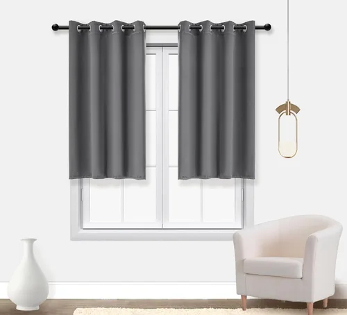 Miniatura 76 de PI Cortinas opacas para dormitorio, tratamiento de ventana con aislamiento térmico de anillo superior, cortinas oscurecedoras de habitación
