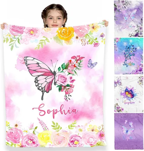 Miniatura 27 de D-Story Mantas personalizadas, mantas personalizadas con nombre, manta americana, manta africana para niña, mantas personalizadas para niños