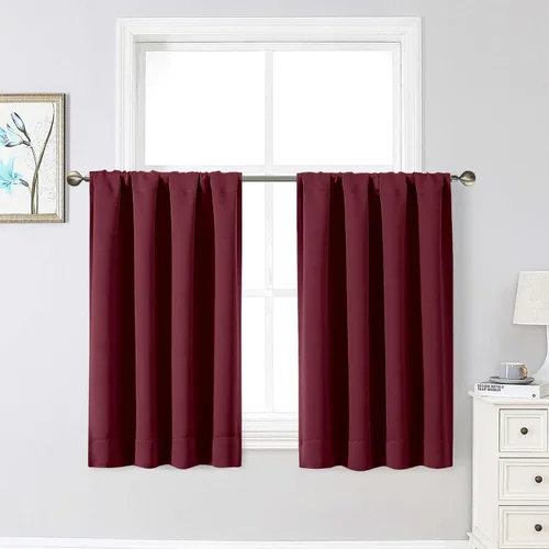 Miniatura 194 de Cortinas opacas para dormitorio, sala de estar, juego de 2 paneles de 54 pulgadas de largo, cortinas de oscurecimiento de habitación con aislamiento