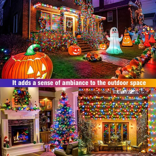 Miniatura 8 de WASTROYAL- Guirnalda de 210 luces led, 70 pies, crean un deslumbrante brillo azul ideal para envolver árboles, decorar ventanas, rieles de escalera