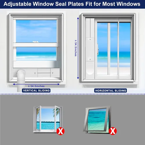 Miniatura 5 de Kit de ventilación de puerta de aire acondicionado portátil, kit de sellado de ventilación de ventana de CA adecuado para manguera de escape de CA