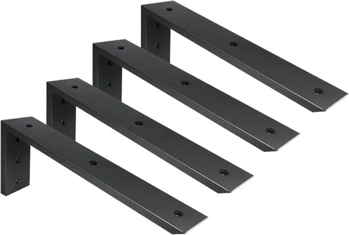 Miniatura 20 de WINKER Soporte para encimera, paquete de 2 unidades resistente de soporte oculto en L para estante de 3/8 pulgadas de grosor, 10 x 6 x 2.5 pulgadas