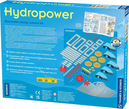 Miniatura 2 de Thames & Kosmos Kit de ciencia hidroeléctrica 12 experimentos de tallo Aprenda sobre energías alternativas y renovables, ciencias ambientales