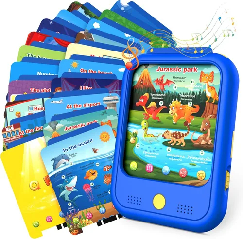 Qiaojoy Tableta de aprendizaje para niños, almohadilla de aprendizaje educativa para niños de 2 a 5 años para aprender alfabetos, números,