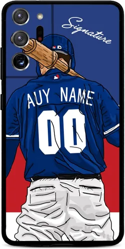 Miniatura 25 de Funda de béisbol personalizada con nombre y número para Samsung Galaxy Note 20/20 Ultra 10 Pro Note 9 8, silicona líquida con protección de cámara