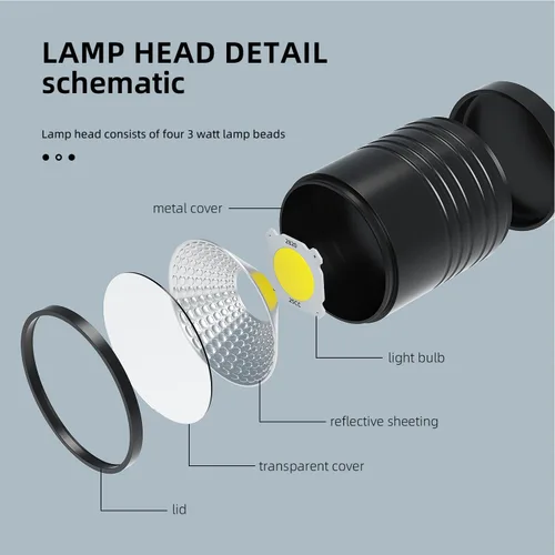 Miniatura 3 de Luz de trabajo magnética LED de 15.748 in Lámpara de cuello de cisne flexible 500 lúmenes 120 voltios para máquina de coser, torno de fresado