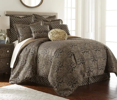Sterling Creek Juego de edredón Valencia de 9 piezas en tela jacquard floral