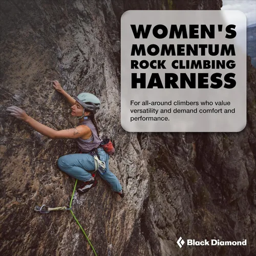Miniatura 3 de BLACK DIAMOND Women’s Momentum Rock Climbing Harness Dual Core Construction Adjustable Waist & Leg Loops Paquete de salvia del desierto 1.0