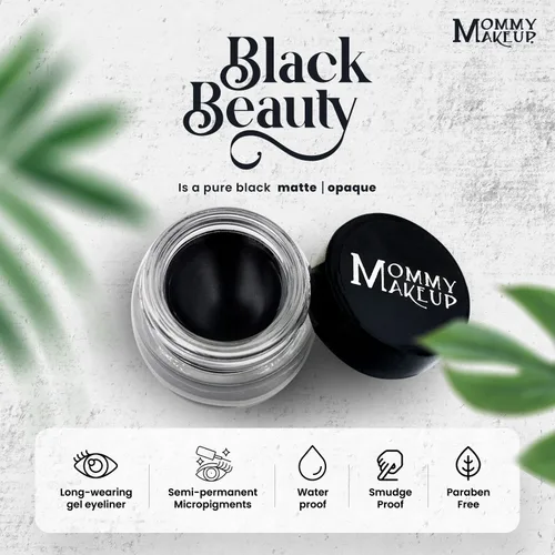 Miniatura 2 de Mommy Makeup Delineador de ojos de gel impermeable con micropigmentos, a prueba de manchas, de larga duración, delineador de ojos en crema altamente