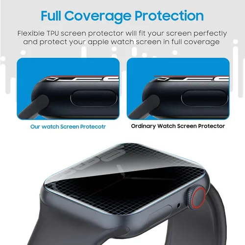 Miniatura 3 de UniqueMe Paquete de 6 protectores de pantalla de privacidad de TPU compatibles con Apple Watch de 1.575 pulgadas, película flexible mejorada
