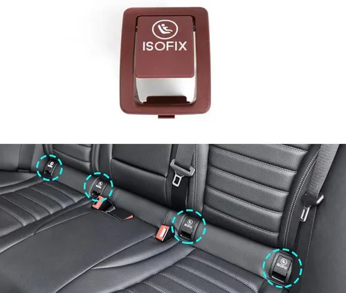 Miniatura 8 de Para Mercedes W205 Coche Trasero Niño ISOFIX Interruptor Asiento Cubierta de Seguridad Para Benz Clase C W205 C300 C350 C200 C180 2015-2021 Negro
