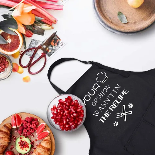 Miniatura 2 de ZOORON Divertidos delantales de chef negros para hombres, ajustables, para barbacoa, cocina, con bolsillos, accesorios para parrilla Tu opinión