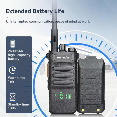 Miniatura 5 de Retevis RT86 Radio de 2 vías de largo alcance, radio profesional de dos vías con cargador de 6 vías para adultos, radio de alta resistencia, alta