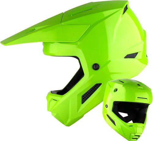 Miniatura 16 de 1Storm Casco de motocross juvenil ATV BMX Dirt Bike Go Kart Skate para niños, multideportes, adolescente, blanco brillante + gafas + guantes Paquete