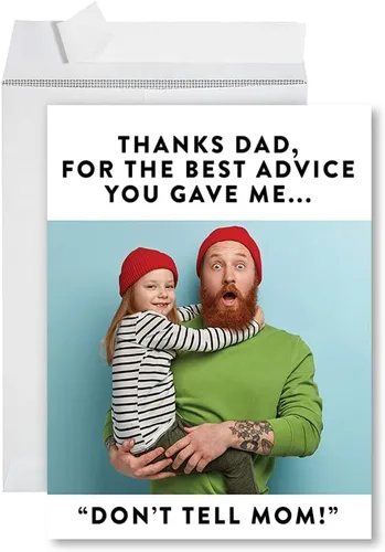 Miniatura 16 de Andaz Press Tarjeta divertida jumbo para el día del padre de 8.5 x 11 pulgadas con sobre, variedad de bromas de papá, regalo del día del padre
