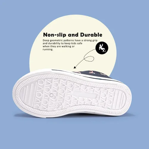 Miniatura 5 de FUNKYMONEY - Tenis de lona para niños y niñas, informales, sin cordones, ajustables, con gancho y bucles, zapatos para caminar para niños pequeños