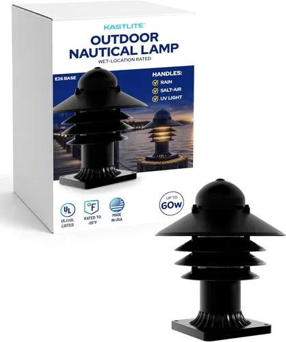 Miniatura 10 de KastLite Aplique Náutico de Pared para Exteriores - Farol Costero No Metálico Resistente al Óxido e Impermeable - Luminaria Certificada UL