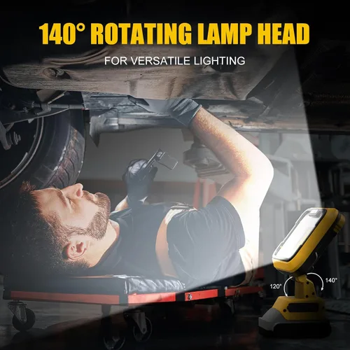 Miniatura 5 de EEFOW Luz de trabajo para batería Dewalt: lámpara portátil de 2 COB de 6400 lúmenes brillante - 64 W iluminación LED para Dewalt 18 V 20 V Max