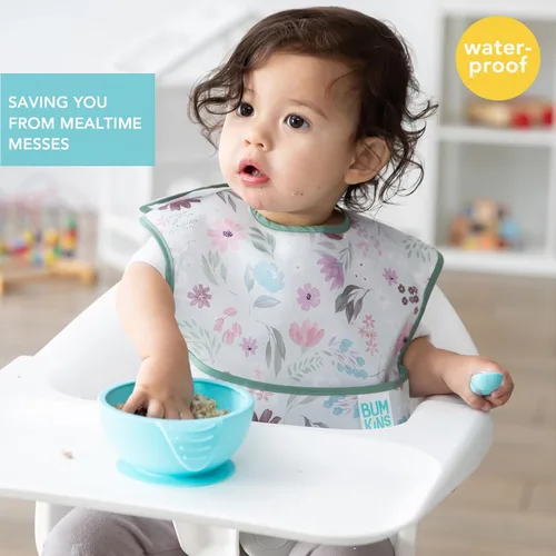 Miniatura 2 de Bumkins Baberos para niña o niño, SuperBib para bebés y niños pequeños de 6 a 24 meses, esenciales imprescindibles para comer, alimentar