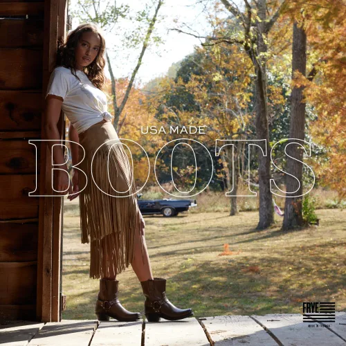 Miniatura 3 de Frye Arnés 8R Botas para mujer hechas de cuero italiano lavado y engrasado con construcción Goodyear Welt, suela de goma y tacón de cuero apilado