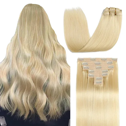 Miniatura 11 de Sisily - Extensiones de cabello con clip de cabello humano real, 30 cm 70 g, balayage de marrón chocolate a rubio, 100% cabello humano Remy