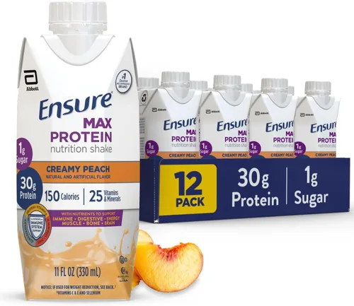 Miniatura 10 de Ensure Max Protein Nutrition Batido, con 0.03 onzas de proteína, 0.03 onzas de azúcar, batido alto en proteínas, pastel de queso de cereza, 11 onzas