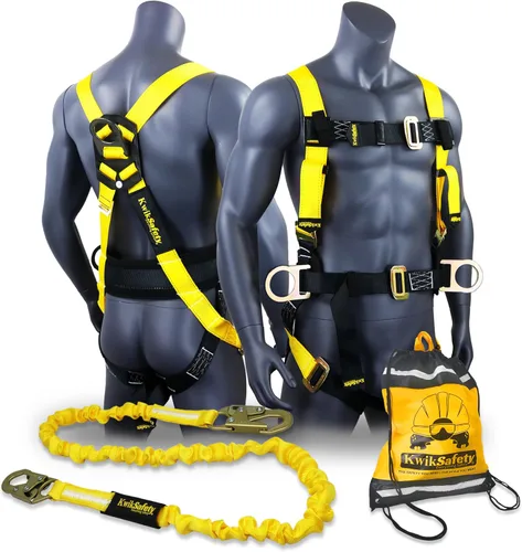 KwikSafety - Charlotte, NC - HURRICANE Safety Harness [3 D-RINGS, BACK SUPPORT] ANSI Tested OSHA Compliant