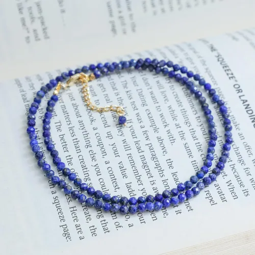 Miniatura 33 de Gempires - Collar de cuentas de piedras naturales hechas a mano, joyería de cristal hipoalergénica de 20 pulgadas, chapado en oro, joyería de moda