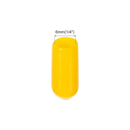 Miniatura 2 de MECCANIXITY 200 tapas de goma de 1/4 de pulgada (0.236 in), protector de rosca de vinilo de PVC, tapas redondas de alambre para perno de tornillo