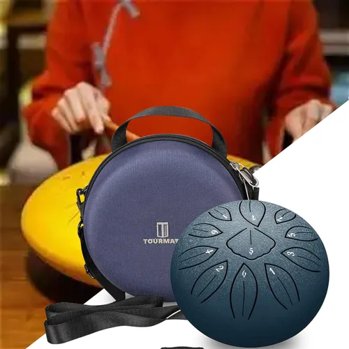 Miniatura 8 de Tourmate Estuche de transporte de tambor duro para LEKATO/MEINL Tambor de lengua de acero, tambor de mano de acero de 11 notas de 6 pulgadas, bolsa