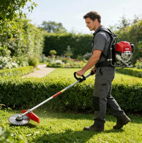 Miniatura 4 de Gx35 Mochila de 4 tiempos 7 en 1 Cortador de Cepillos Tiller Hierba Cortadora de setos Cortacésped Wacker