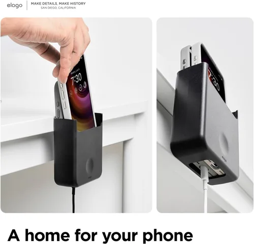 Miniatura 4 de elago Soporte para teléfono compatible con todos los modelos de teléfono: montaje con tornillo, carga con cable disponible, organizador