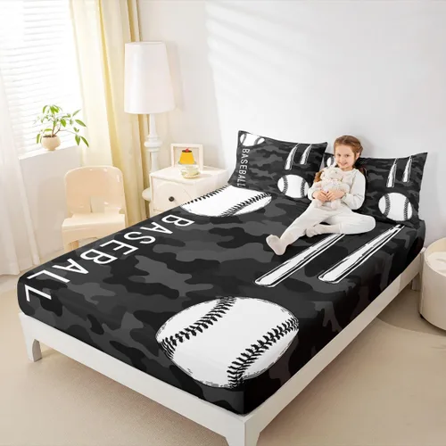 Miniatura 32 de Erosebridal Graffiti Rugby Ball Sheets for Boys Girls Colorful Rugby Helmet Fitted Sheet,Sports Kids Bedding Sets Football Game Bed Sets Twin 2 Piece