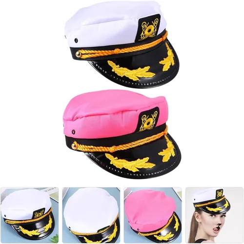 Miniatura 9 de PRETYZOOM 2 sombreros de capitán para actividades al aire libre para cosplay, fiestas temáticas náuticas y uso casual, adecuado para todas las edades