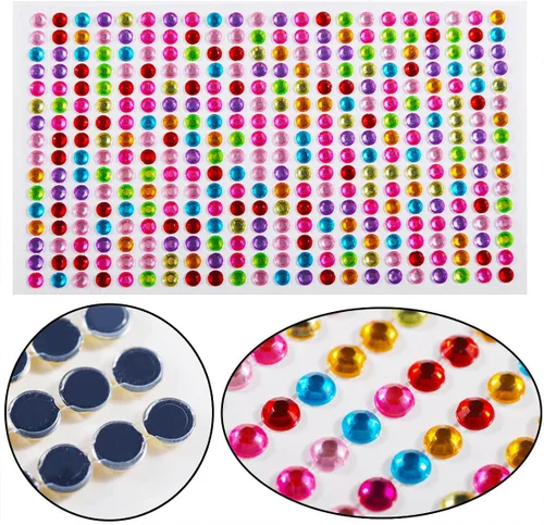 Miniatura 7 de 1799 piezas de 4 hojas de pegatinas de diamantes de imitación de 3/4/5/6 mm, autoadhesivas, para maquillaje de cara, ojos, cabello y cuerpo