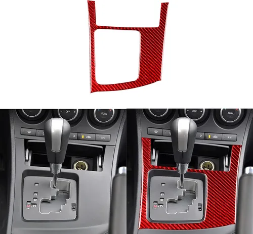 Miniatura 15 de Accesorios de fibra de carbono suave real para interior de coche, panel de cambio de marchas, cubierta de cenicero, calcomanía negra compatible