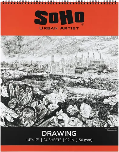 Miniatura 8 de SoHo Urban Artist Bloc de dibujo de tapa blanda, 18 x 24 pulgadas, 92 libras (5.29 oz/m²), cuaderno de bocetos de medios mixtos, 24 hojas de doble
