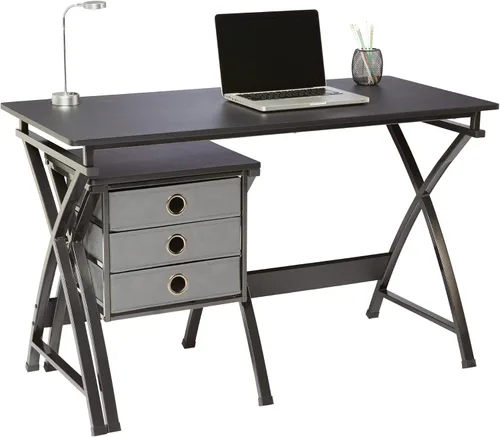 Miniatura 3 de Realspace® X-Cross - Escritorio para computadora de 48 pulgadas de ancho con archivador, color negro