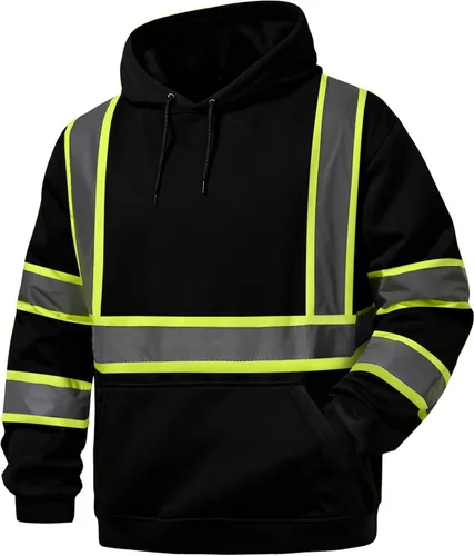 Miniatura 15 de SKSAFETY Hi Vis - Sudaderas con capucha de seguridad para el trabajo para hombre, chaqueta con capucha reflectante de alta visibilidad de clase 3