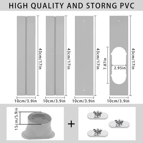 Miniatura 2 de Kit de ventilación portátil de aire acondicionado para ventana, manguera de escape de 5.9 pulgadas de diámetro y 59 pulgadas de longitud, kit