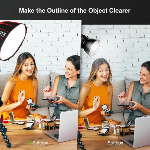 Miniatura 4 de GVM - Kit de luz de video LED de 300 W con caja de luz, iluminación de fotografía CRI97+ para grabación de video con soporte Bowens, luces